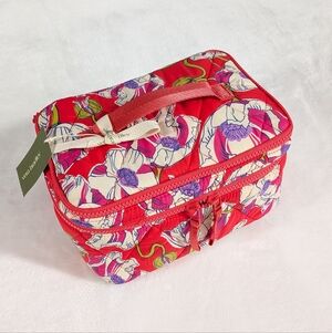 Vera Bradley Swirling Poppies Makeup Cosmetic Travel Case